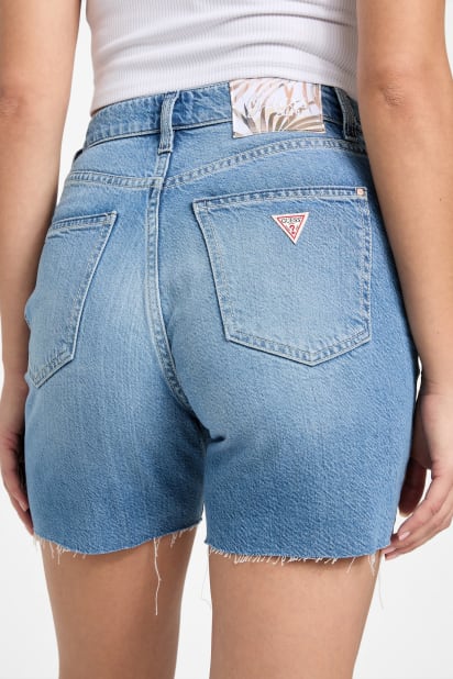 【インディゴブルー(MBL)】GUESS デニム ショートパンツ (W)LADIES' Denim Shorts GUESS® Vintage Denim Shorts