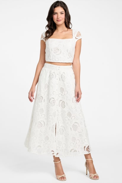 GUESS® Eco Domitille Long Embroidered Skirt