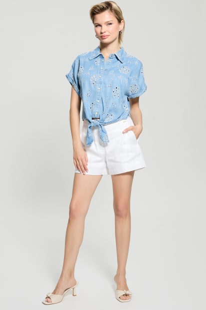GUESS® Eco Brigitte Denim Eyelet Shirt
