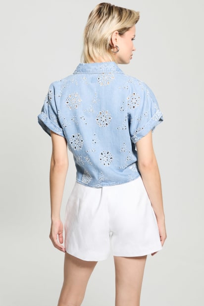 GUESS® Eco Brigitte Denim Eyelet Shirt