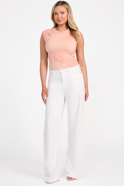 GUESS® Eco Palm Leaf Corset Tee