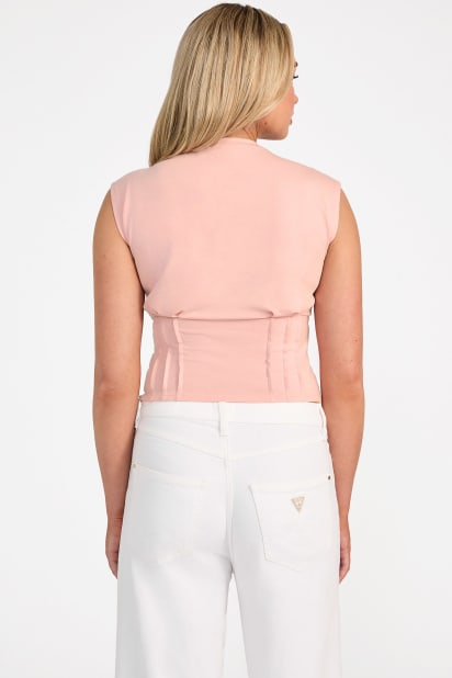 GUESS® Eco Palm Leaf Corset Tee