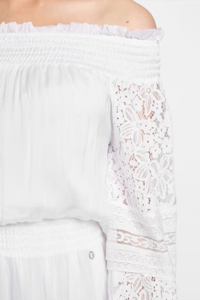 GUESS Audrey Off-the-Shoulder Mini Dress