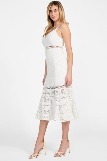 Guess Clarise Sleeveless Short Dress White 6 Woman