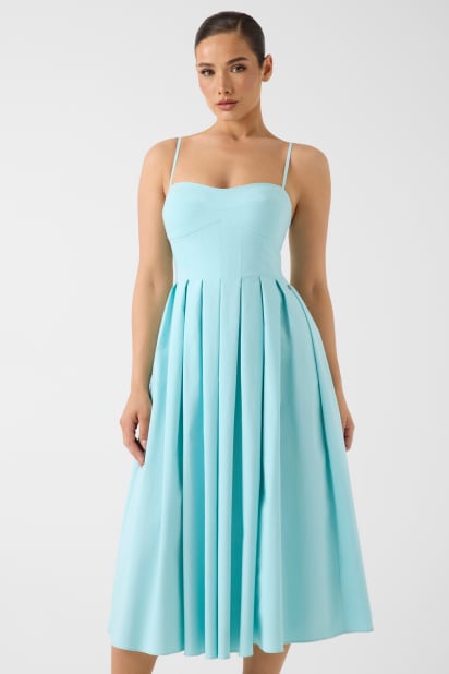 guess light blue dress Girls Lila Dress In Navy Calypso Eyelet