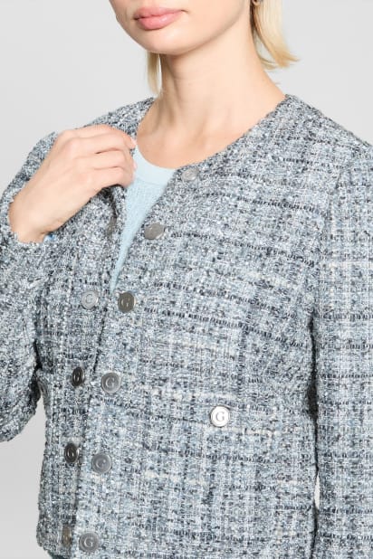 未使用級★N°21★TWEED LOGO JACKET★メタルロゴ入り GUESS® Nola Tweed Jacket