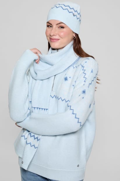 GUESS® Jacquard Beanie & Scarf Set
