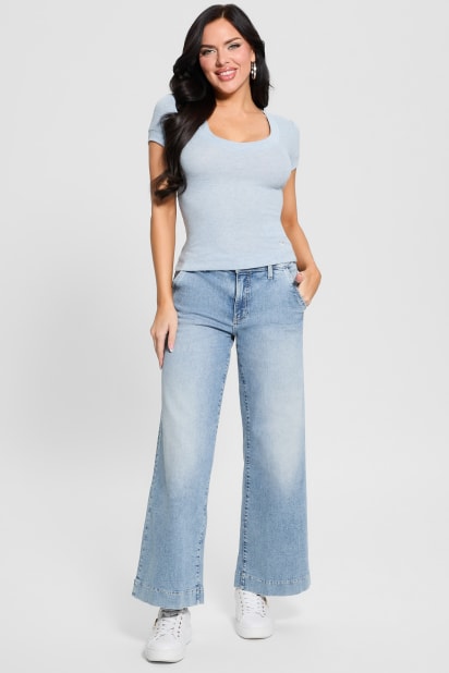 GUESS® Eco Zoya Cropped Wide Jeans