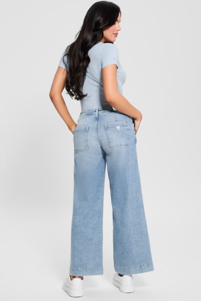GUESS® Eco Zoya Cropped Wide Jeans