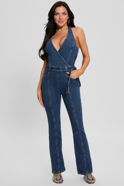 GUESS® Eco Claire Denim Halter Jumpsuit