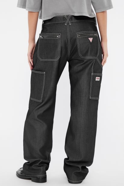 【グレー(GHB1)】GUESS Originals デニムパンツ (W)Zip Carpenter Pants GUESS® GUESS Originals Metallic Zip Carpenter Jeans