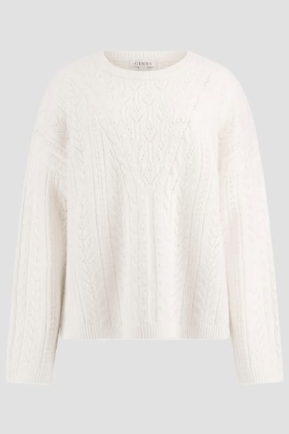 1PUTUGUALE 3 レディース セーター ホワイト GUESS® Sylvie Alpaca-Blend Pointelle Sweater
