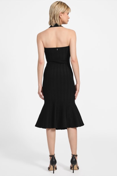 Guess Knitted Dress female Black plain colored size XS