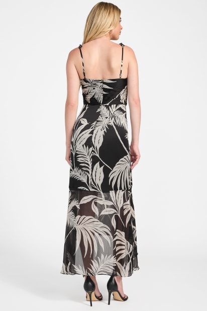 knee length dresses for ladies Sami Miro Vintage- OPEN SEAM MAXI DRESS IN BLACK ECO MESH – SAMI MIRO  VINTAGE main image 0