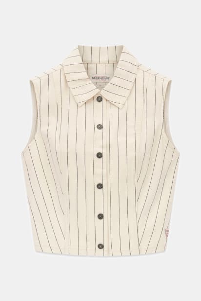 GUESS® Striped cropped shirt