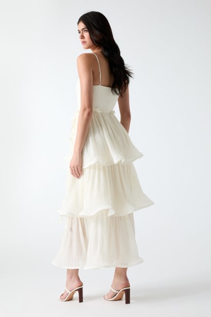 sleeveless dress dress Pleated Round Neck Sleeveless Mini Dress – Hi Fridays