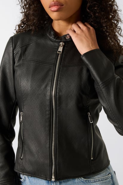 GUESS® Quattro G Faux-Leather Biker Jacket