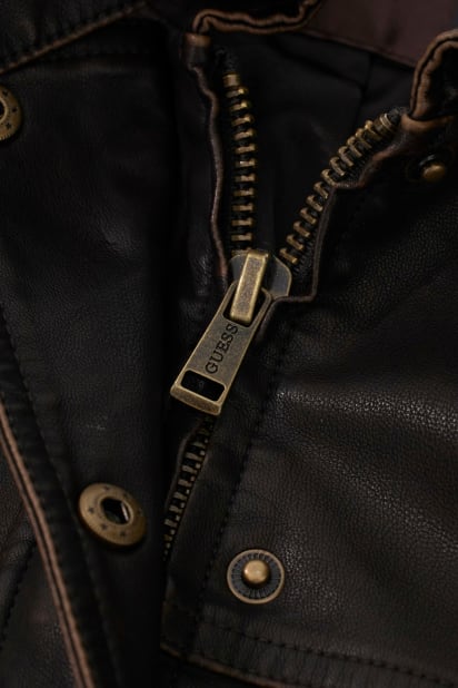 GUESS® Faux leather cropped jacket