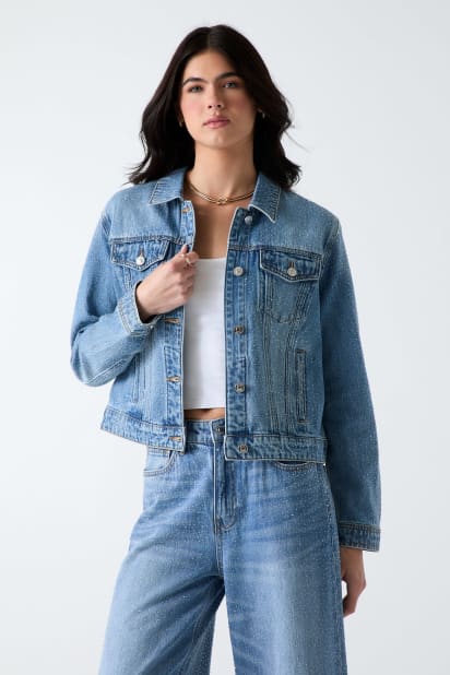 GUESS® Rhinestone Denim Jacket