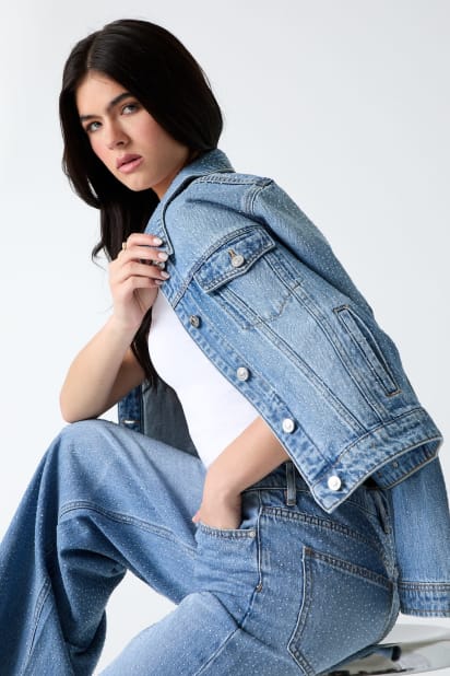 GUESS® Rhinestone Denim Jacket