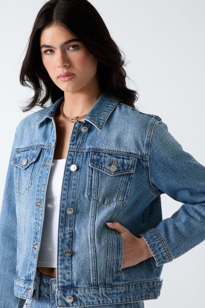 GUESS® Rhinestone Denim Jacket