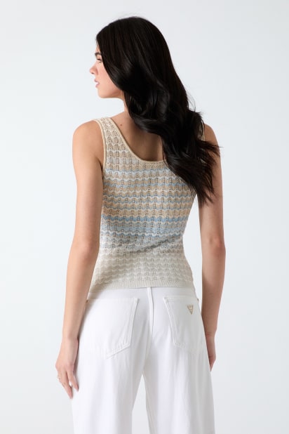 euw ○ wave design knit tank-top / ivory euw ○ wave design knit tank-top / ivory design ivory euw knit