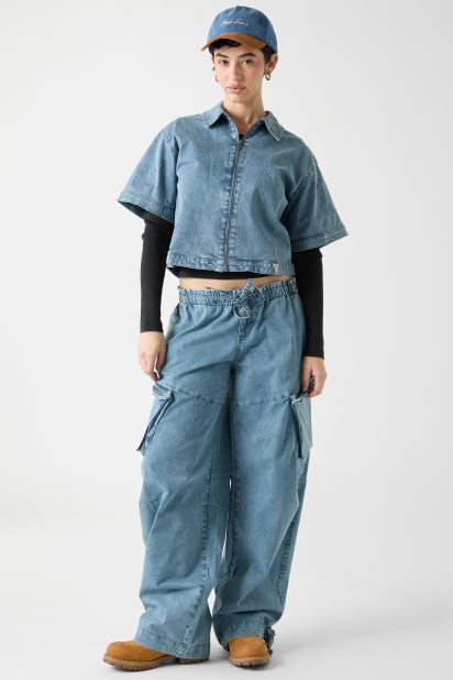 GUESS® GUESS Originals Zipped Denim Shirt