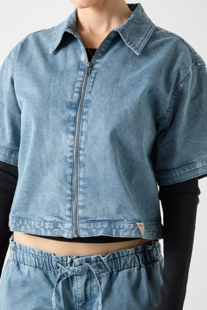 GUESS® GUESS Originals Zipped Denim Shirt