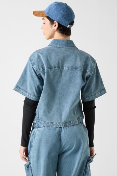 GUESS® GUESS Originals Zipped Denim Shirt