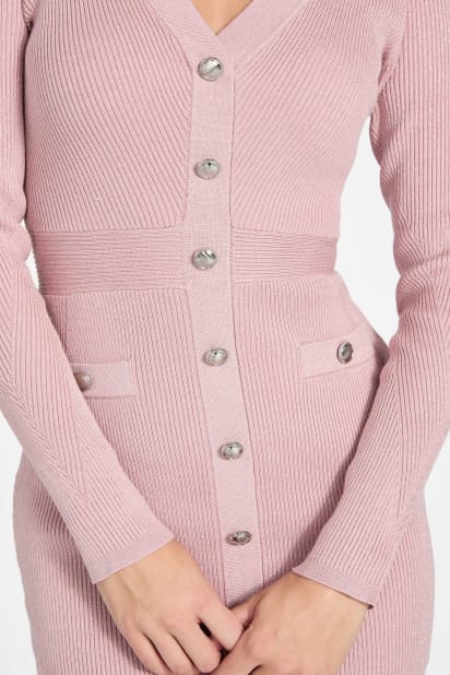 Cammi Metallic Knit Sweater Dress