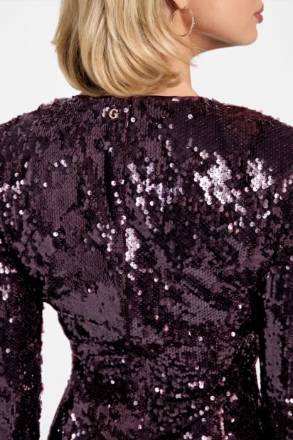 guess purple dress Guess Blerta 4g-print Mini Dress