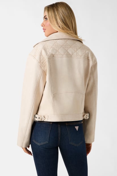GUESS® Leather biker jacket