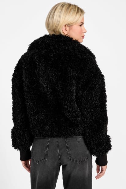 GUESS® Flavie Teddy Faux-Fur Cropped Jacket