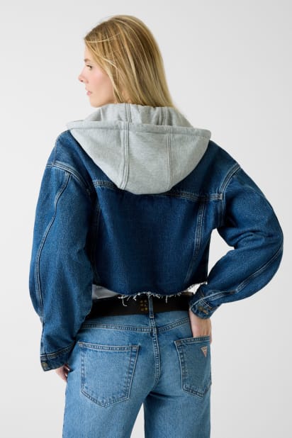 Sweat zippé slim à capuche - Guess jeans - Homme Gris - Prêt-à-Porter