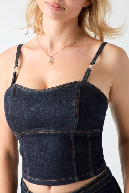 本日限定　MOUSSY BUSTIER DENIM 2 GUESS® Denim bustier