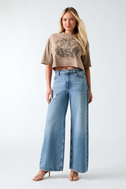 GUESS® Cropped printed t-shirt