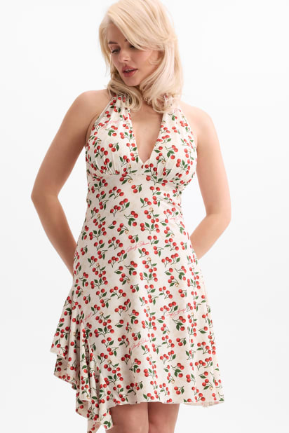 GUESS Printed halter-neck mini dress
