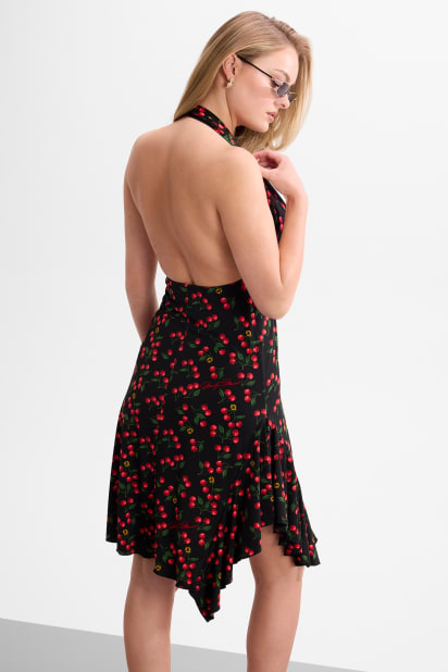 GUESS Printed halter-neck mini dress