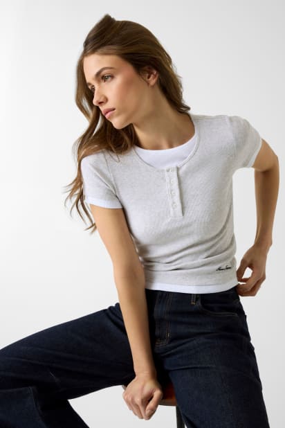 GUESS® Double rib-knit top