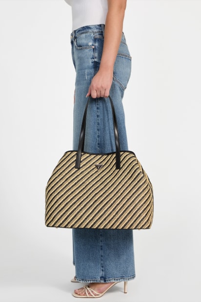 GUESS® Vikky Woven Straw Tote Set