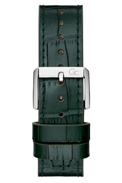 GUESS® Green Leather Chronograph Watch