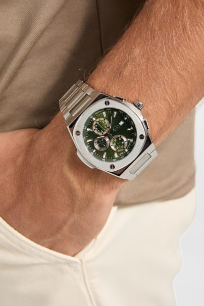 GUESS® Gc Silver-Tone Chronograph Watch