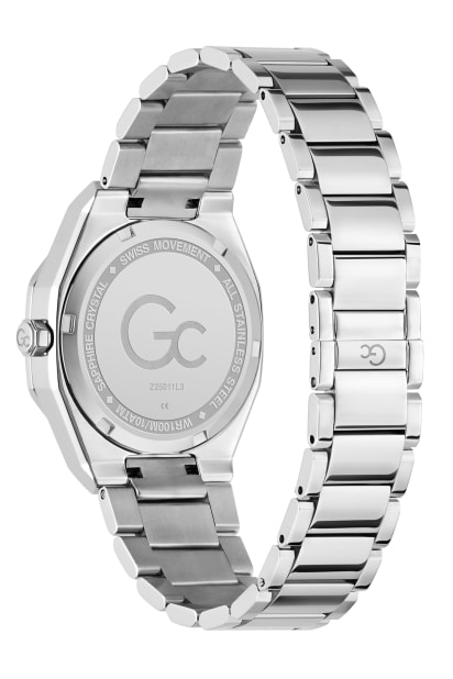 GUESS® Gc Silver-Tone Crystal Analog Watch