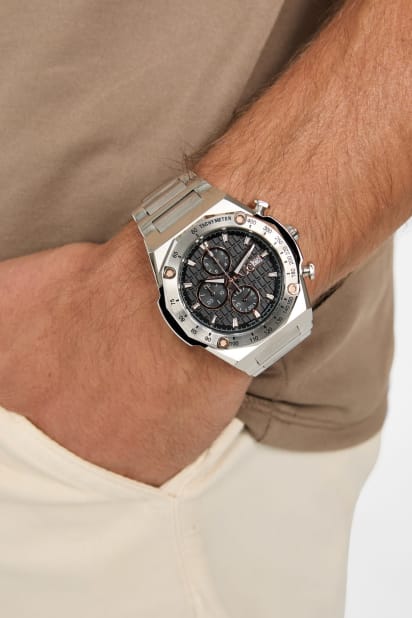 GUESS® Gc Silver-Tone Chronograph Watch