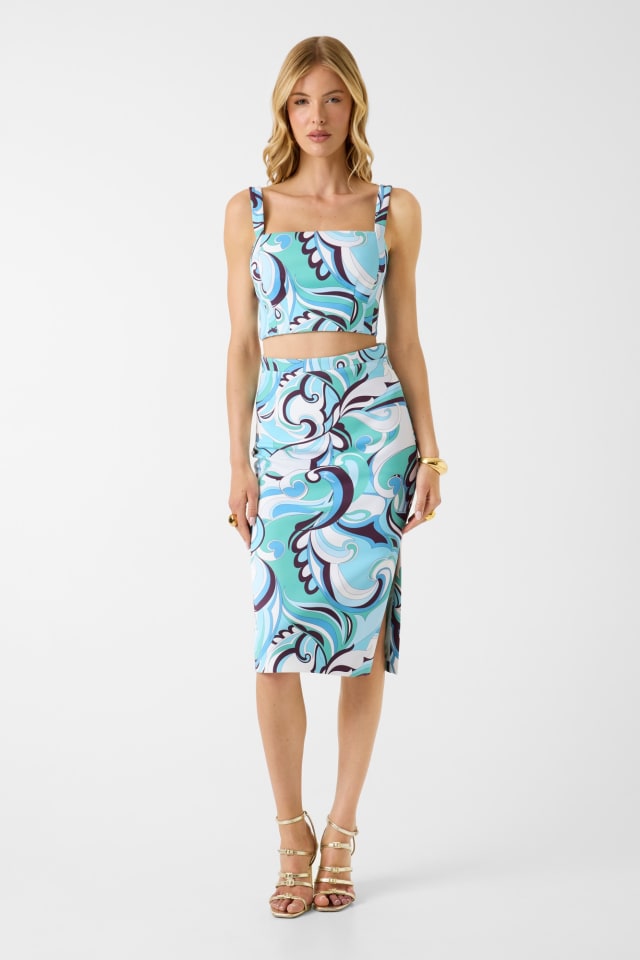 Saia midi estampado all over Marciano