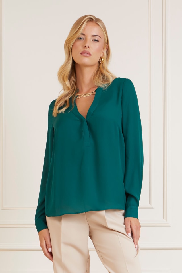 Marciano front buckle blouse