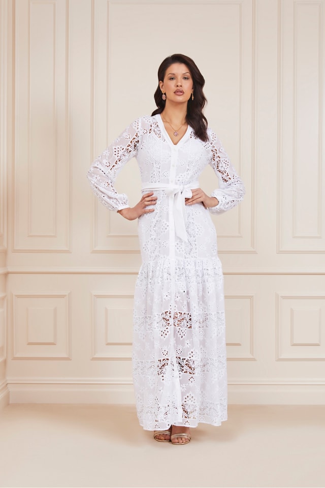 Marciano geometric lace dress
