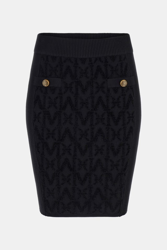 Saia midi de malha monograma Marciano