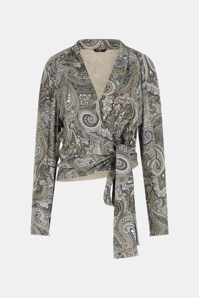 Blusa cruzada de cetim Marciano