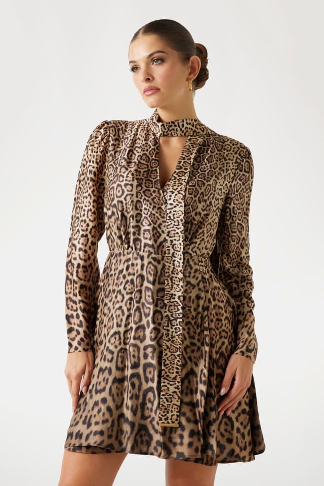 Robe satin l&eacute;opard Marciano